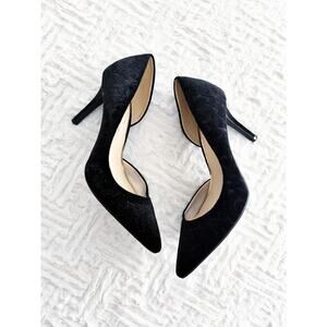 Jessica Simpson Livvy Baroque Floral Embossed Velvet D'Orsay Pumps Heels Chic